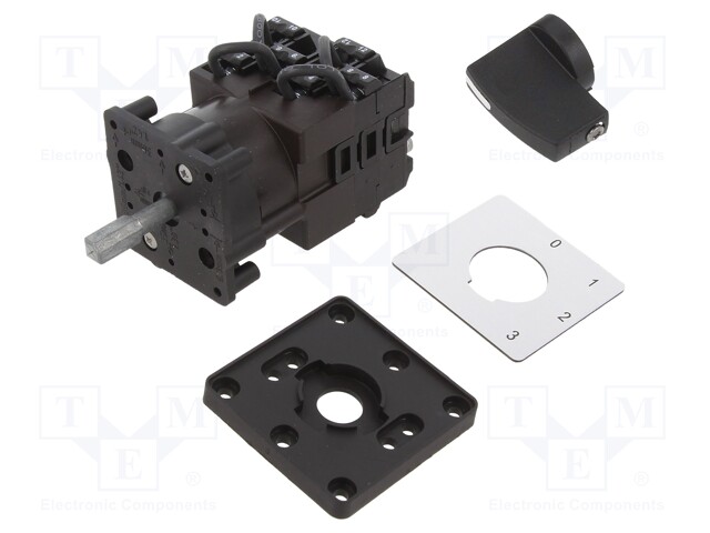 Switch: cam switch; Stabl.pos: 4; 12A; 0-1-2-3; Poles: 2; Pos: 4