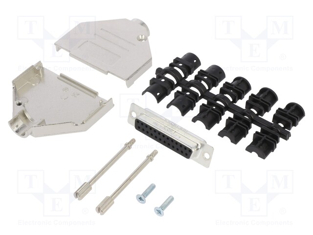 D-Sub; PIN: 25; female; shielded; straight; soldering; for cable