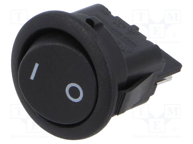 ROCKER; SPST-NO; Pos: 2; OFF-ON; 10A/250VAC; none; -20÷55°C; RR