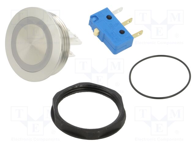 Switch: vandal resistant; Pos: 2; SPDT; 0.1A/30VDC; IP40; ON-(ON)