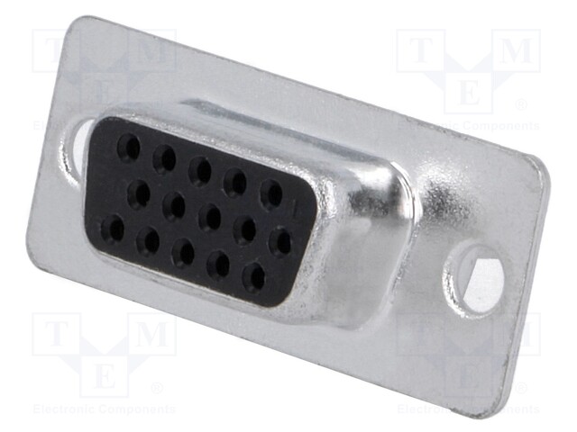 D-Sub HD; PIN: 15; plug; female; stamped and formed contacts