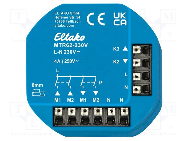 Isolator relay; plaster embedded; 230VAC; NO x4; Ch: 2