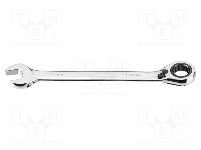 Wrench; combination spanner,with ratchet; 13mm; with switch
