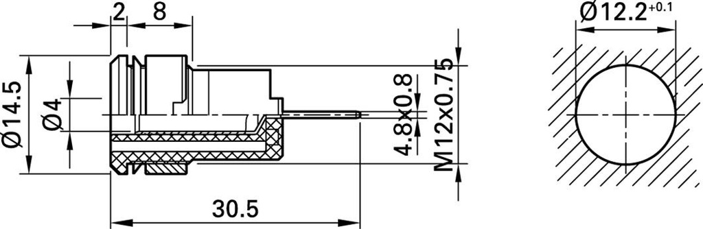Socket; 4mm banana; 24A; 1kV; white; nickel plated; on panel,screw