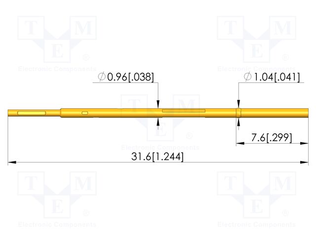 Test probe socket; gold-plated; KS-550; Flange height: 7.6mm