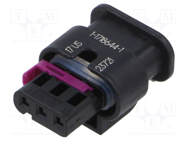 Connector: automotive; MCON 1.2; plug; female; PIN: 3; IP69K; black