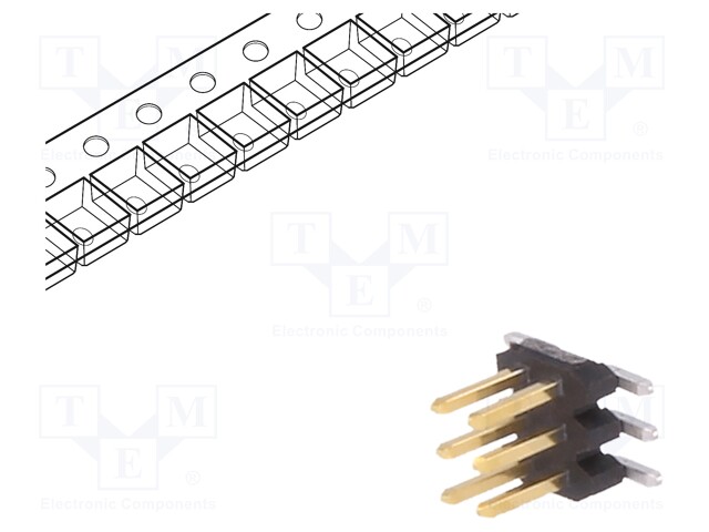 Pin header; pin strips; Minitek127; male; PIN: 6; vertical; 1.27mm