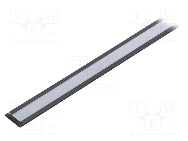 Profiles for LED modules; white; recessed; black; L: 1m; aluminium