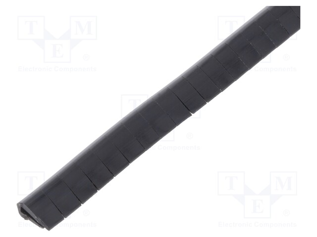 Hole and edge shield; PVC; L: 10m; black; H: 8mm; W: 4.5mm; -30÷70°C