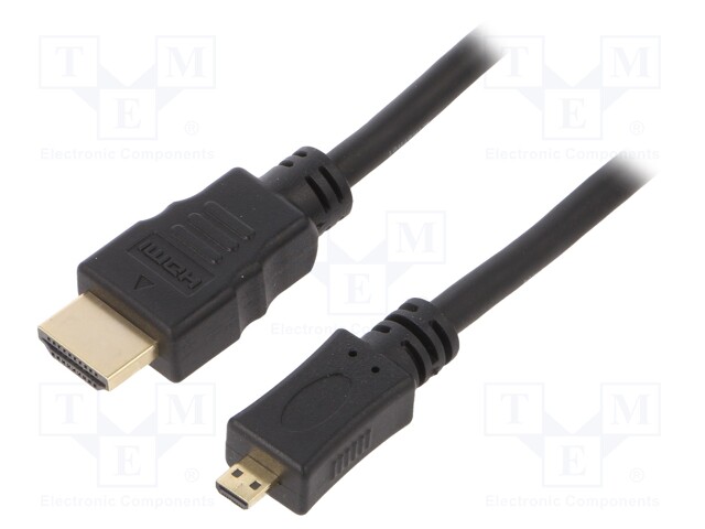 Cable; Ethernet,HDMI 2.1; HDMI plug,both sides; 3m; black