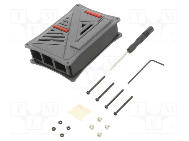 Enclosure: for computer; Raspberry Pi 4 B; ABS; graphite; X: 70mm