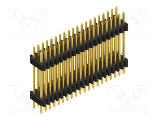 Connector: pin strips; pin header; male; PIN: 40; 1.27mm; THT; 2x20