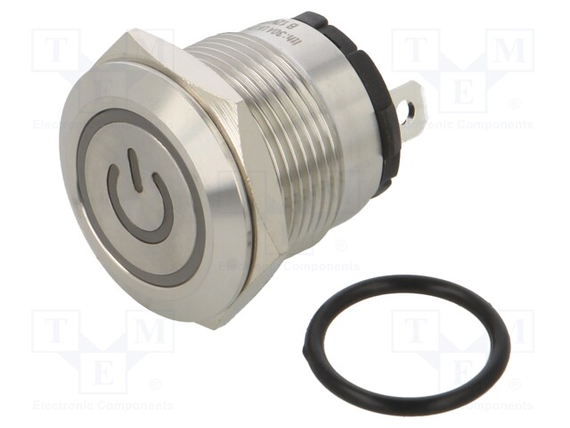 Switch: vandal resistant; Pos: 2; SPST-NO; 20A/220VAC; IP40; blue