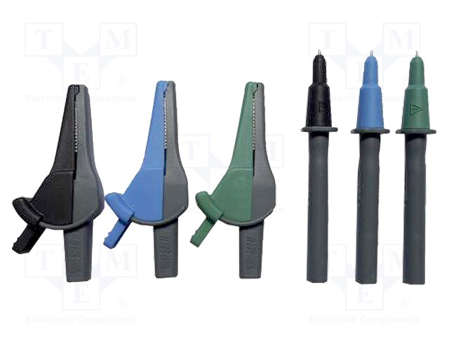 Test acces: kit; black,blue,green