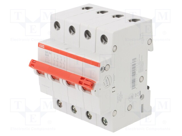 Switch-disconnector; Poles: 4; DIN; 63A; 415VAC; SHD200; IP20,IP40