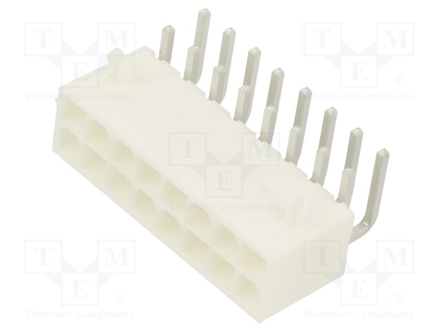 MiniFit Jr RA DR /Pegs Tin V-0 16Ckt