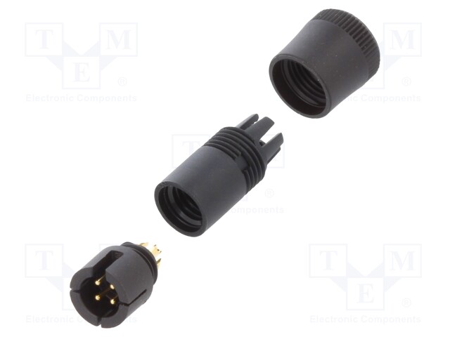 Plug; Connector: circular; 719; male; PIN: 4; unshielded; 3A; IP40