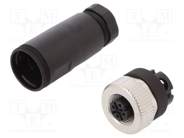 Plug; M12; PIN: 4; female; A code-DeviceNet / CANopen; for cable