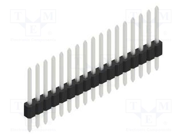Connector: pin strips; pin header; male; PIN: 17; 1.27mm; THT; 1x17