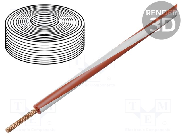 Wire; H07Z-K; stranded; Cu; 2.5mm2; LSZH; red-white; 450V,750V
