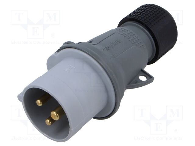 Connector: AC supply 3-phase; plug; male; straight; for cable