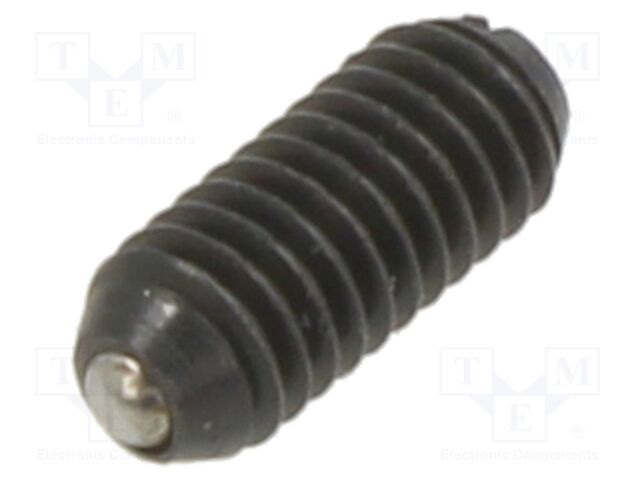 Ball latch; steel; Thread: M3; 7mm; F1: 3N; F2: 4.5N; Cut: slotted