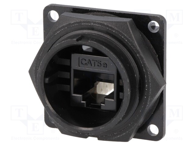 Socket; RJ45; DC; PIN: 8; Cat: 5e; Layout: 8p8c; Locking: bayonet; IDC