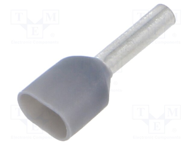 Tip: bootlace ferrule; insulated,double; copper; 0.75mm2; 8mm