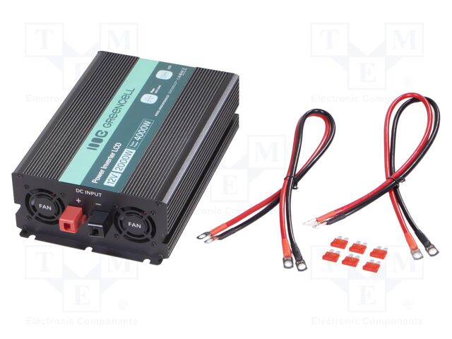 Converter: DC/AC; 2kW; Uout: 230VAC; Out: AC sockets 230V x2; 95%