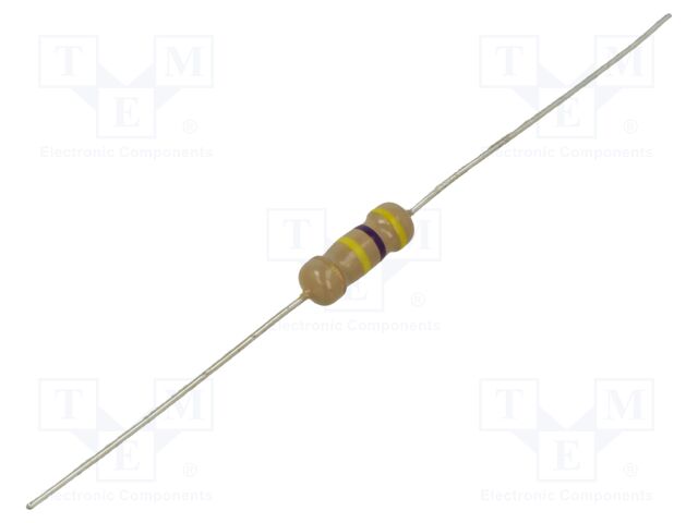Resistor: carbon film; THT; 470kΩ; 500mW; ±5%; Ø3.5x10mm; axial