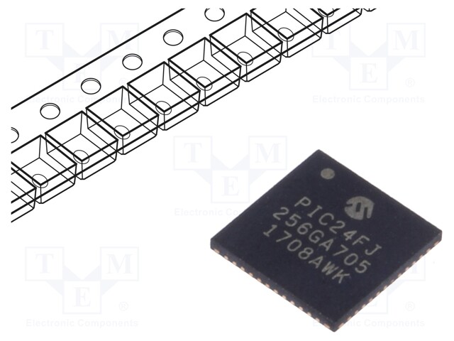 PIC microcontroller; Memory: 64kB; SRAM: 16384B; 2÷3.6VDC; SMD