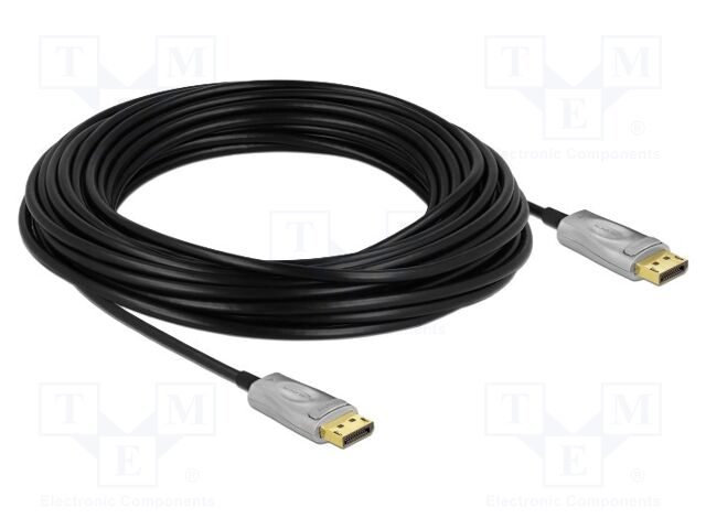 Cable; DisplayPort plug,both sides; LSZH; Len: 15m; black; silver