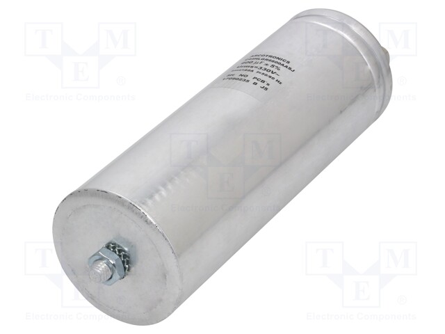 Capacitor: polypropylene; Body dim: Ø85x242mm; 600uF; ±5%; 65A