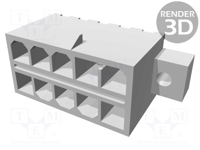 Socket; wire-board; male; Mini-Fit TPA; 4.2mm; PIN: 10; THT; 13A