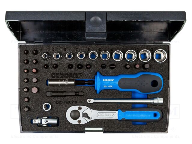 Wrench-set; rattle,socket spanner; 1/4"; 40pcs.