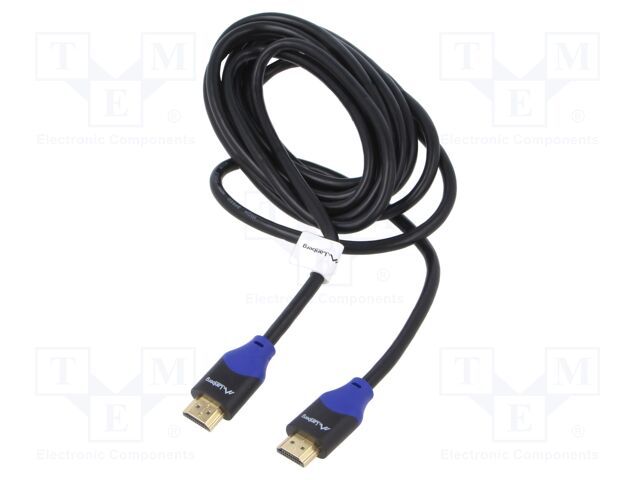 Cable; HDMI 2.0; HDMI plug,both sides; PVC; 1m; black; 30AWG; box