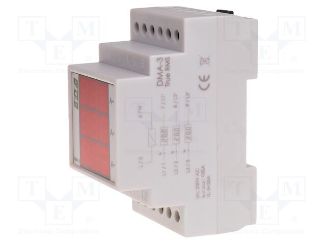 Ammeter; digital,mounting; 0÷400A; True RMS; Meas.accur: ±1%; IP20