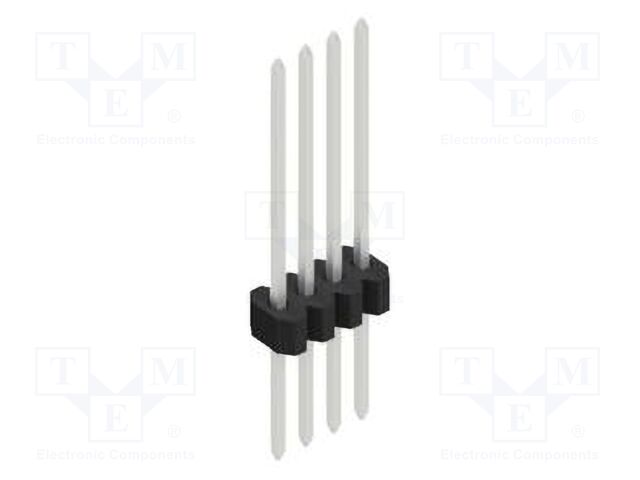 Connector: pin strips; pin header; male; PIN: 4; 1.27mm; THT; 1x4