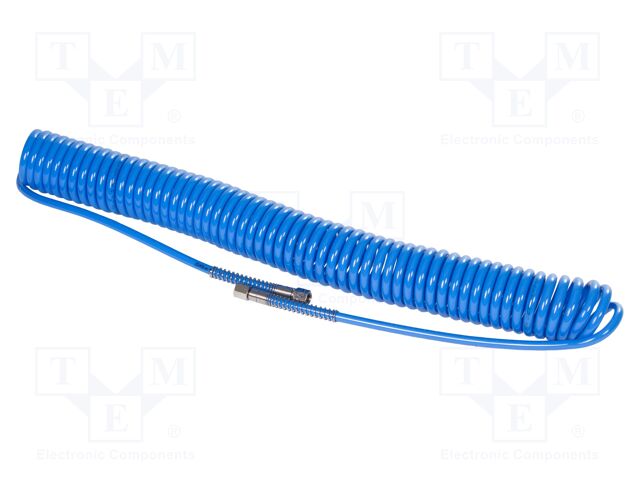 Compressed air hose; coiled; Connection: 1/4"; L: 12m; Øint: 6.5mm