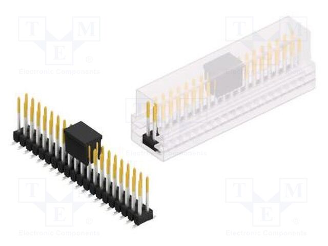Connector: pin strips; pin header; male; PIN: 40; 2.54mm; SMT; 2x20