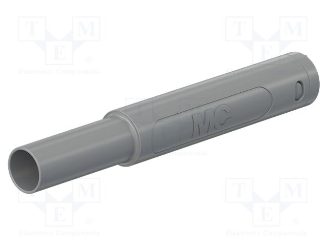 Connector: 4mm banana; plug; 32A; 1kV; grey; insulated; 2.5mm2