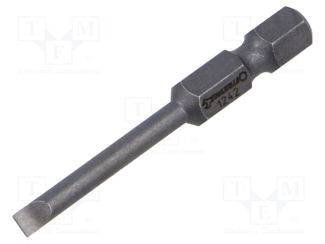 Screwdriver bit; slot; 0.6x3.5mm; 1/4"; Overall len: 50mm
