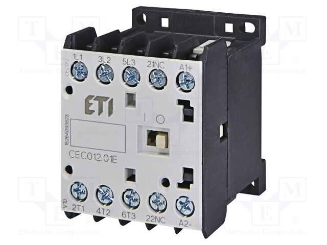 Contactor: 3-pole; NO x3; Auxiliary contacts: NC; 220VDC; 22A; CEC