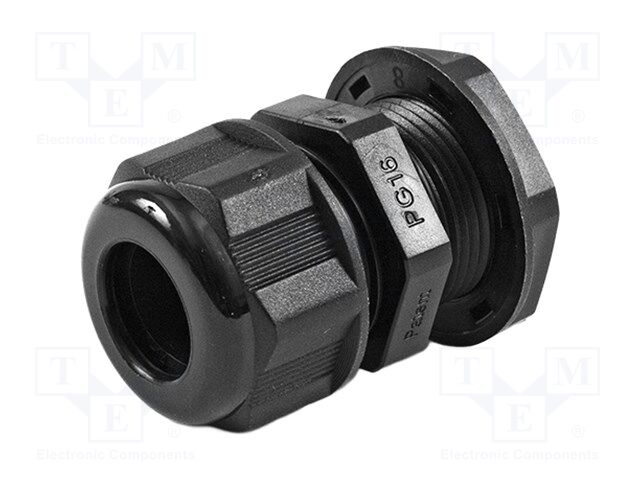 Cable gland; PG16; IP68; nylon; UL94V-2; black