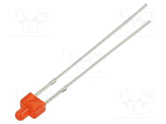 LED; red; 2mm; 30÷45mcd; 120°; Front: flat; 2.1÷2.6VDC; Pitch: 2.54mm