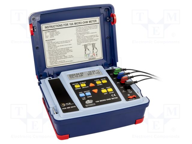 Milli-ohm meter; LCD 5,1"; Interface: RS232; IP30; Illumin: yes