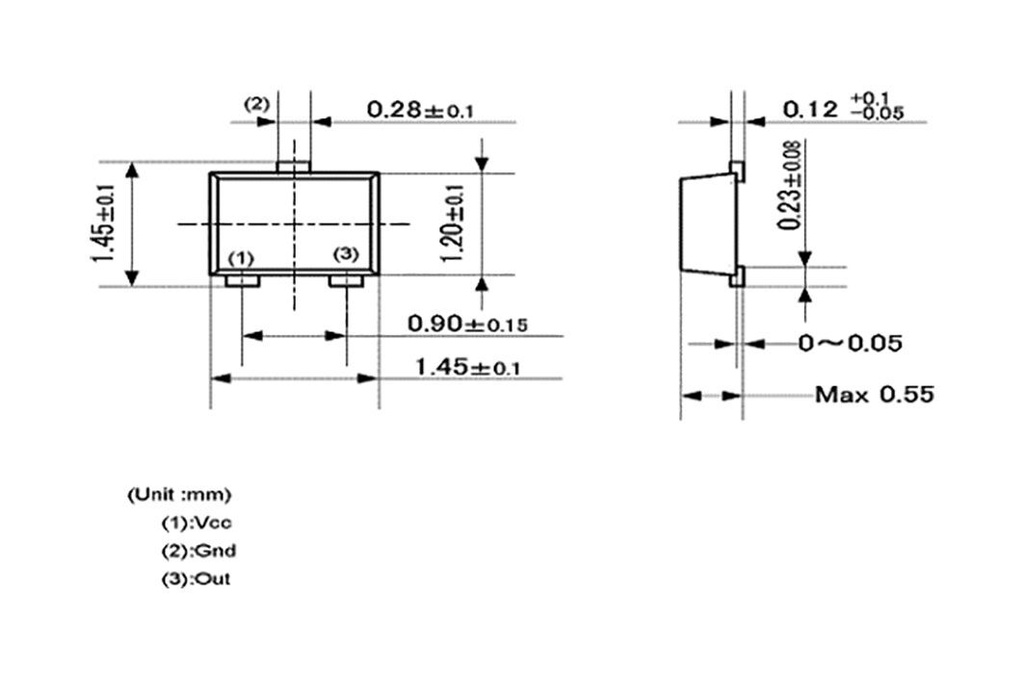 Sensor: magnetic field; Range: 0,5mT÷2,5mT; 1.8÷3.5VDC; -20÷70°C