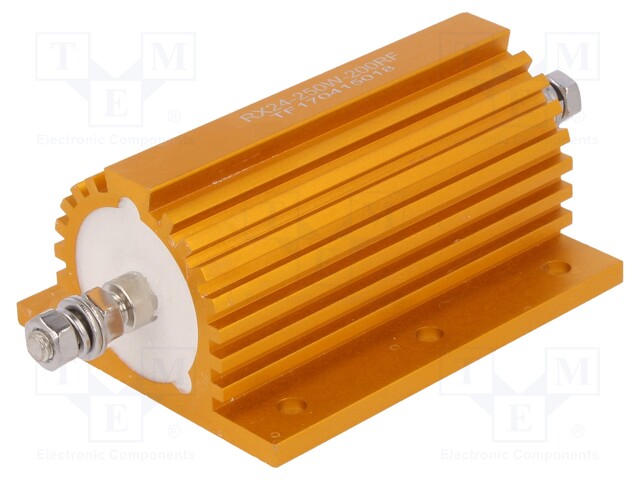 Resistor: wire-wound; with heatsink; screw; 200Ω; 250W; ±1%