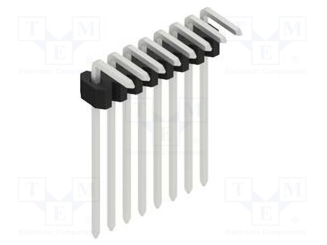 Connector: pin strips; pin header; male; PIN: 8; 1.27mm; THT; 1x8