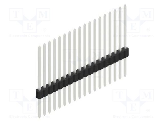 Connector: pin strips; pin header; male; PIN: 18; 1.27mm; THT; 1x18